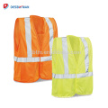 Custom OEM Men's Road Security Work Clothing High Visibility Neon Green Safety Vest With Hook&Loop Closure And Pockets